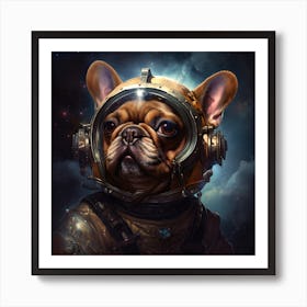 Frenchie In Space Art By Csaba Fikker 004 Art Print