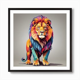 Colorful Lion 4 Art Print