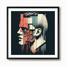 Robot Head Art Print