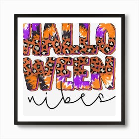 Halloween Vibes Tie Dye Leopard Men Women Art Print