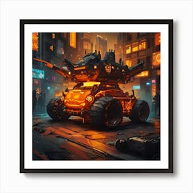 Pumpkin Car (Cyberpunk37) Art Print