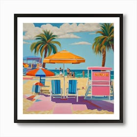 Malibu Series. Style of David Hockney Art Print