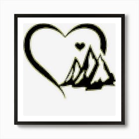 Mountain Heart Mountain Hiking Mountain Climbing Mountain Art Print