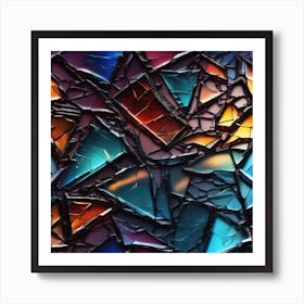 Broken Glass Background 16 Art Print