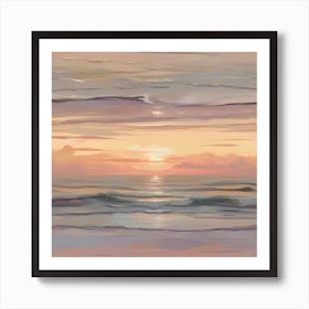 Sunset At The Beach 1 Art Print