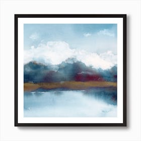 Early Swim 1 Landscape Square Art Print