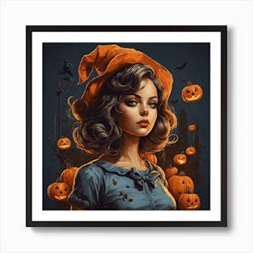 Halloween Girl Art Print
