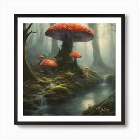 Mushroom Forest Art Print