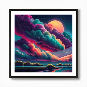 Psychedelic Clouds Art Print