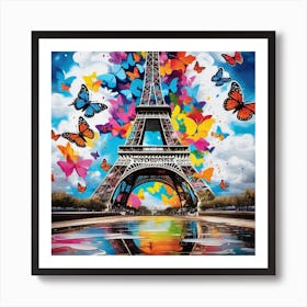 Butterfly Eiffel Tower 1 Art Print