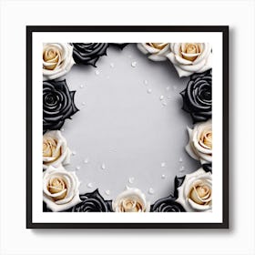 Black And White Roses 17 Art Print