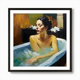 Woman In A Bath 4 Art Print