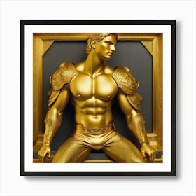 Golden Man Statue Art Print