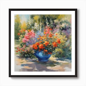 Blue Flowers In A Vase Art Print