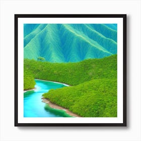 River In The Mountains 12 Art Print
