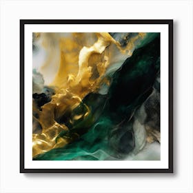 Emerald Gold Flow 1 Poster