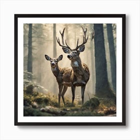 Deer In The Forest 221 Art Print