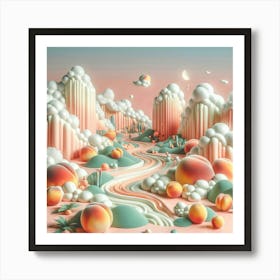 Peach Valley Art Print