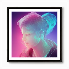 Neon Woman Art Print