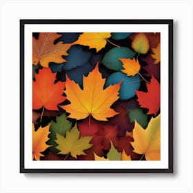 Autumn's Symphony of Leaves 10 Art Print