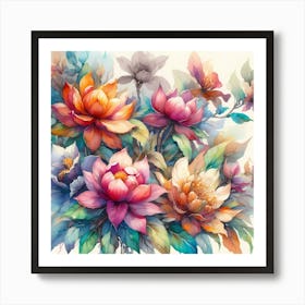 Lotus Flower Painting 9 Art Print