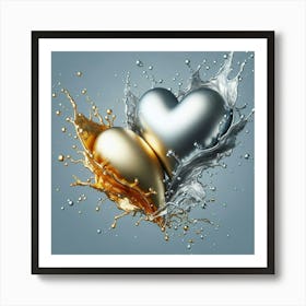 Two Hearts In Water Art Print