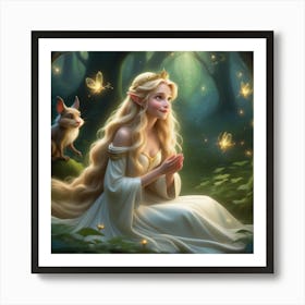 Elf In The Forest Art Print