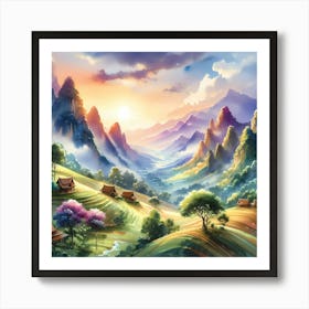 Chinese Landscape Painting 23 Art Print