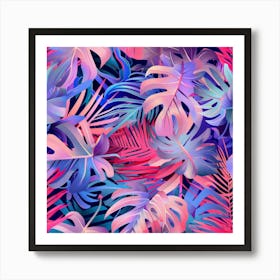 Tropical Leaves Wallpaper Art Print