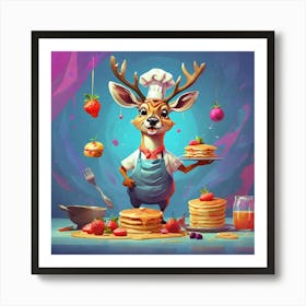 Chef Deer 11 Art Print