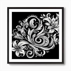 Ornate Floral Design 2 Art Print