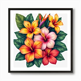 Hibiscus Bouquet Art Print