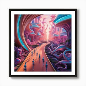 Psychedelic City Art Print Art Print