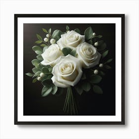 Bouquet Of White Roses 3 Art Print