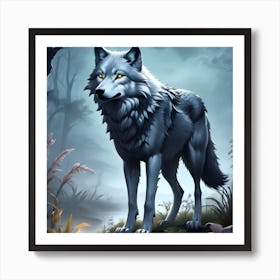 Wolf In The Woods Art Print