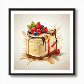 Cake With Berries Art Print