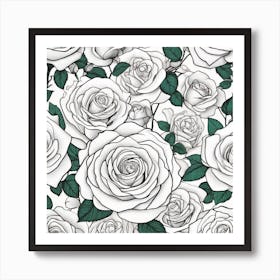 White Roses 5 Art Print