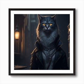Cat In A Coat Art Print