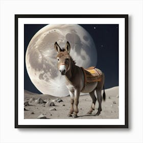 1000014482 donkey on the moon Art Print