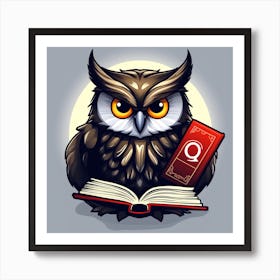 Owl With Book 1 Art Print