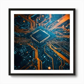 Computer Circuit Board Art Print