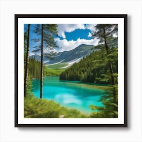 Blue Lake In The Mountains 9 Art Print