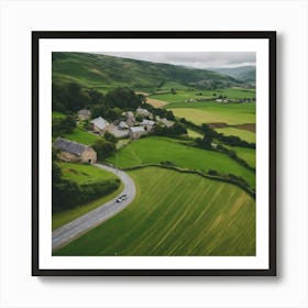 Aerial View Of A Village Art Print