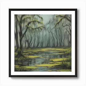 Misty Swamp Art Print