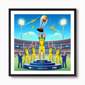 Cricket Team Celebrating World Cup Art Print