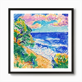Seaside Doodle Matisse Style 3 Art Print