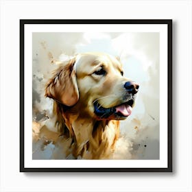 Golden Retriever Painting 3 Art Print