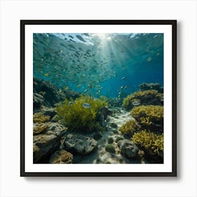 Default The View Of The Sea With Beautiful Fish Inside Is Seen 3 (1) Art Print