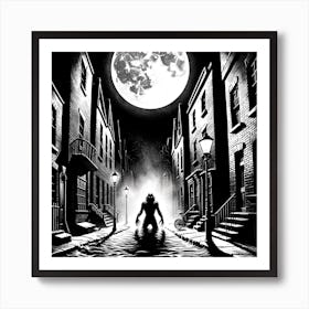 Werewolf In The Alley Art Print