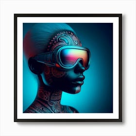 Woman With Goggles 1 Art Print
